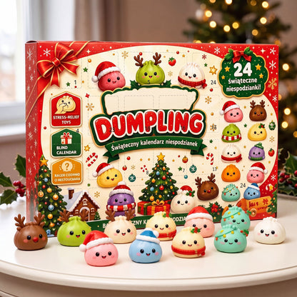 Giant squishy advent calendar with all 24 squishies in front