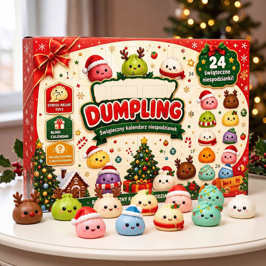 Giant squishy advent calendar with all 24 squishies in front