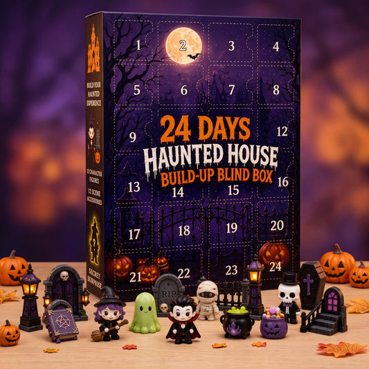 Giant haunted house kit with all figurines in front