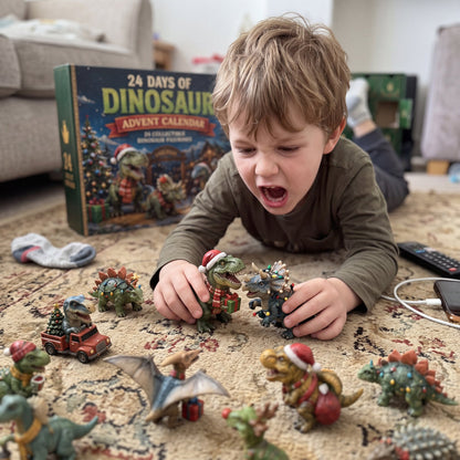 Epic dino battle on the living-room carpet